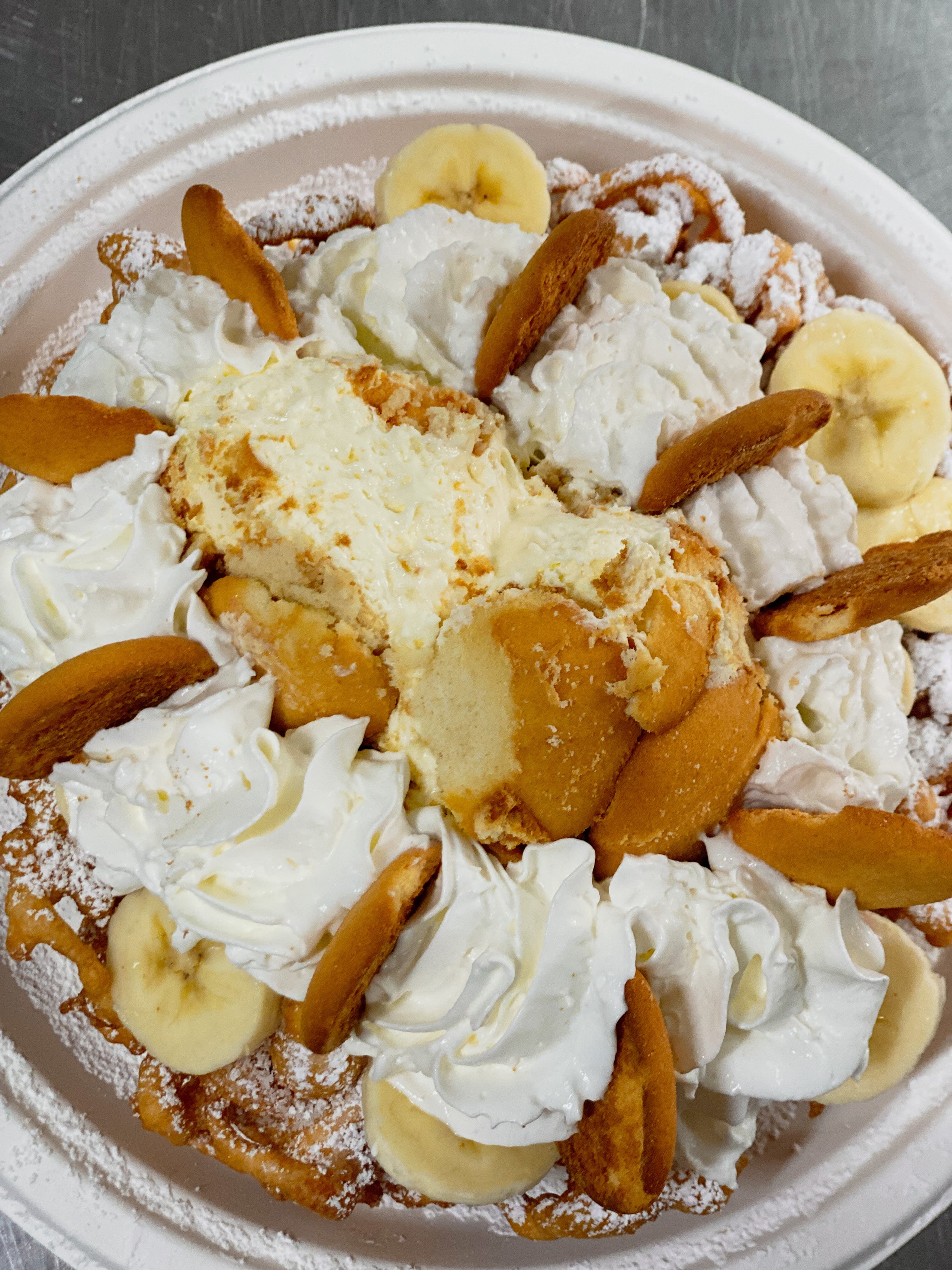 Banana Pudding Funnel Cake Tastee Temptations
